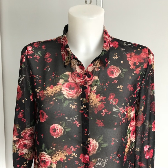 floral sheer blouse